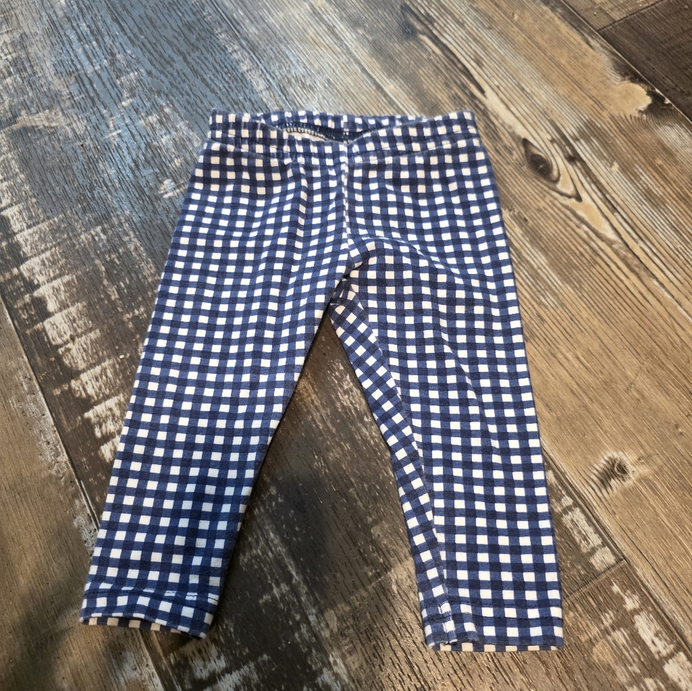 Carter's Navy and White Checkered Leggings